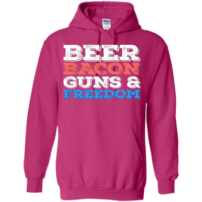 Beer Bacon Guns And Freedom T-Shirt Fourth of July Gift Heliconia