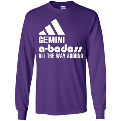 Gemini A-Badass All The Way Around T-shirt Purple