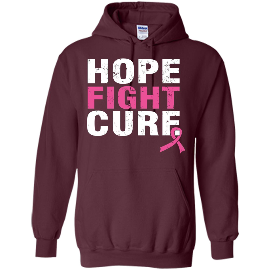 Breast Cancer Awareness T-shirt Hope Fight Cure Maroon