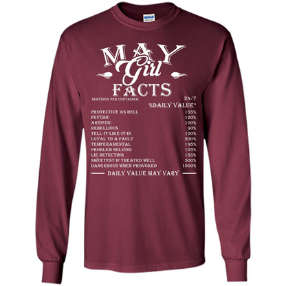 May Girl Facts T-shirt Maroon