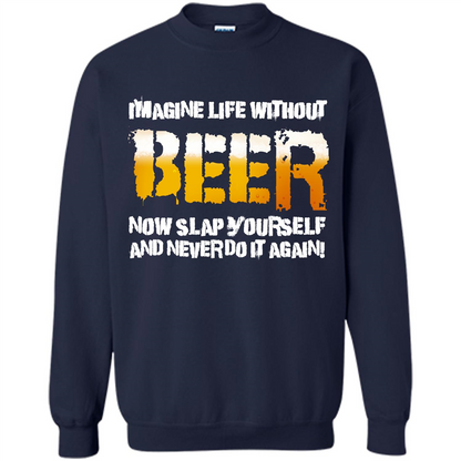 Beer T-shirt Imagine Life Without Beer Navy