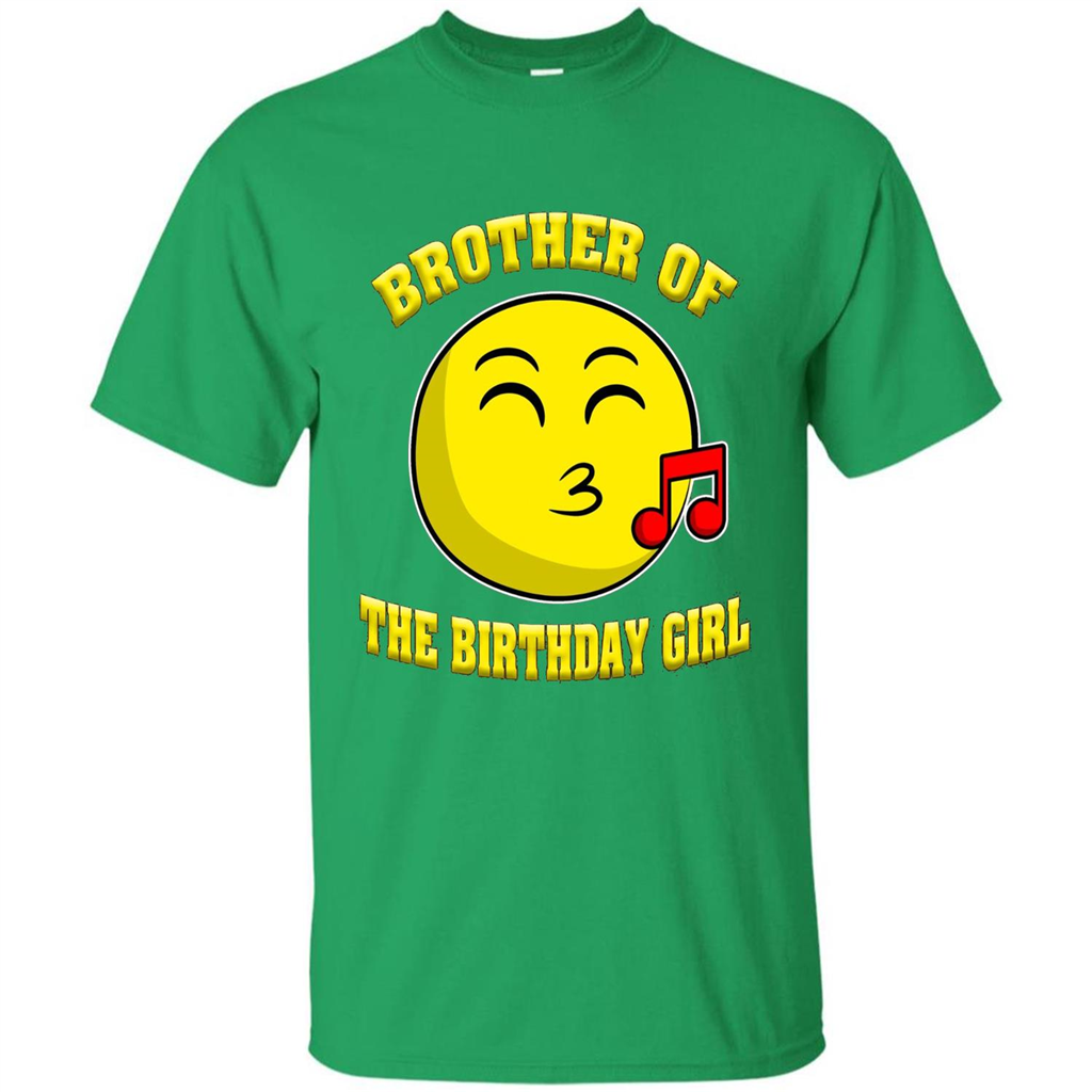Brother Of The Birthday Girl Emoji T-shirt Irish Green
