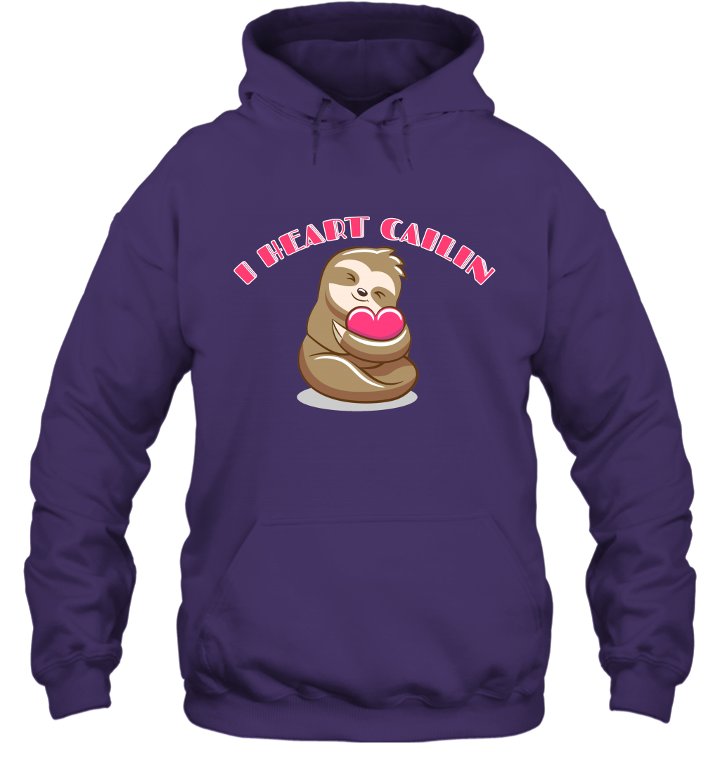 I Heart Cailin Sloth Shirt Hoodie Hoodie Purple