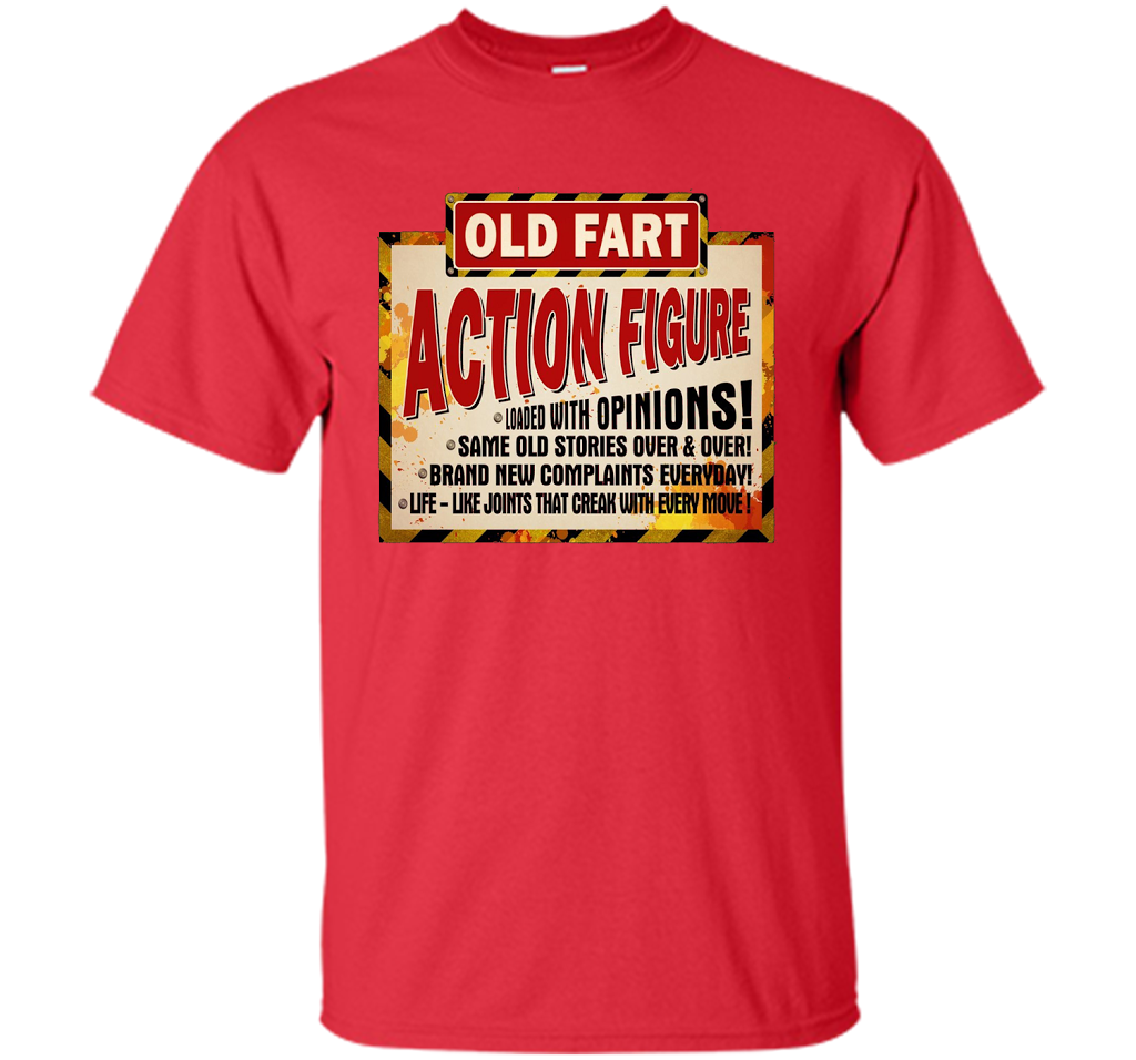 Old Fart Life Sized Action Figure T-shirt Red