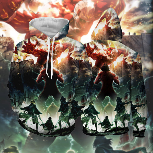 Attack On Titan Characters 3D Hoodie