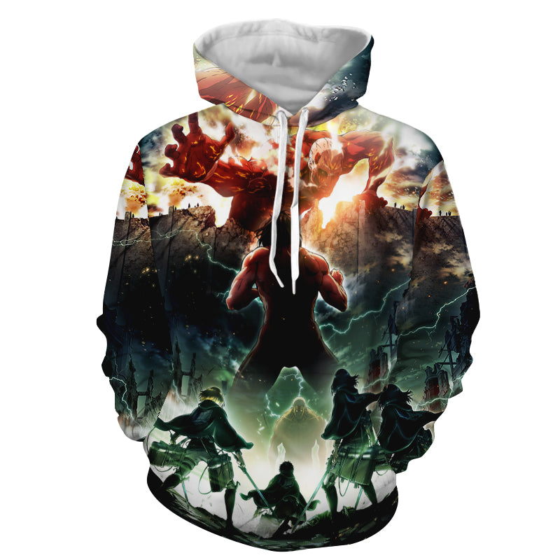 Attack On Titan Characters 3D Hoodie