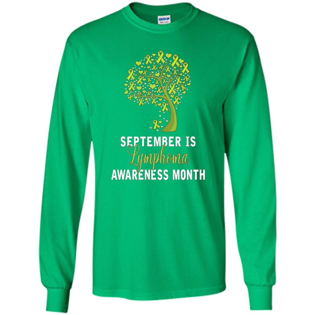 Lime Green Ribbon Lymphoma Awareness Month T-shirt Irish Green