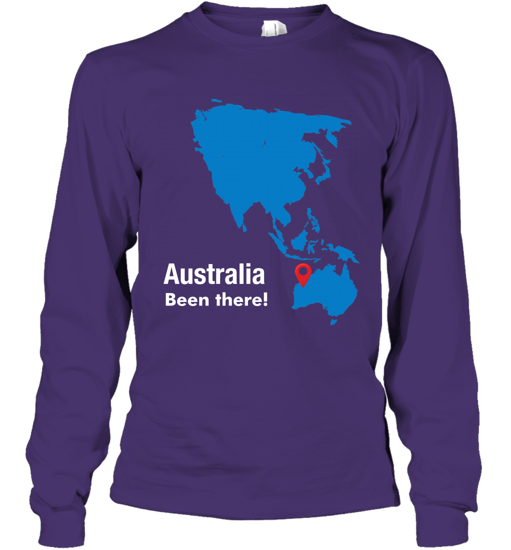 Australia Been There Map Shirt Long Sleeve T-Shirt Long Sleeve T-Shirt Purple