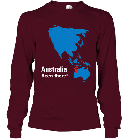 Australia Been There Map Shirt Long Sleeve T-Shirt Long Sleeve T-Shirt Maroon