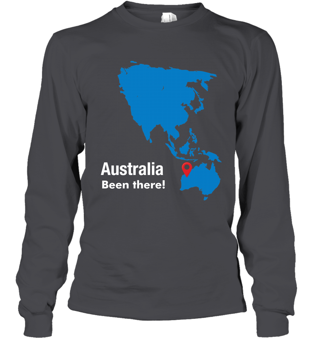 Australia Been There Map Shirt Long Sleeve T-Shirt Long Sleeve T-Shirt Dark Heather