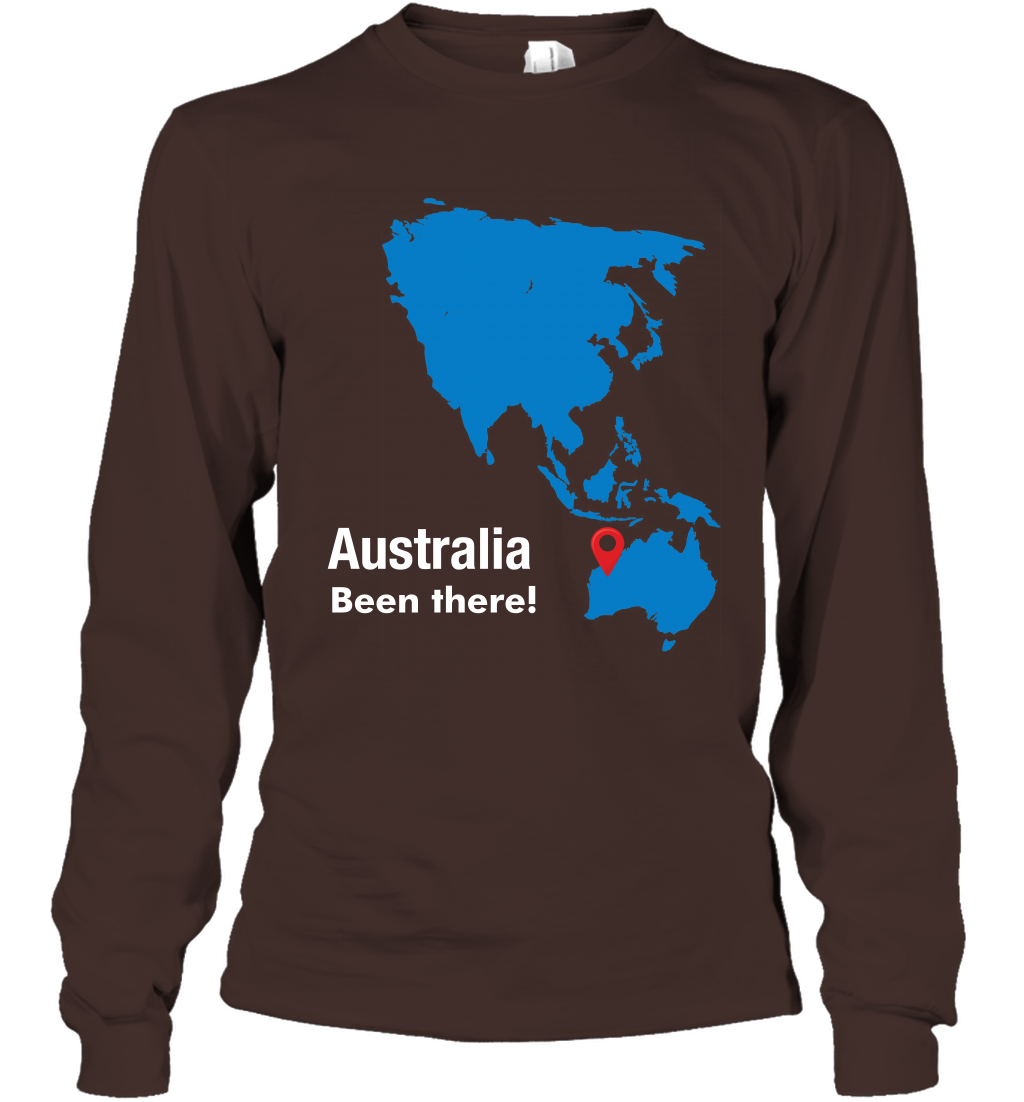 Australia Been There Map Shirt Long Sleeve T-Shirt Long Sleeve T-Shirt Dark Chocolate