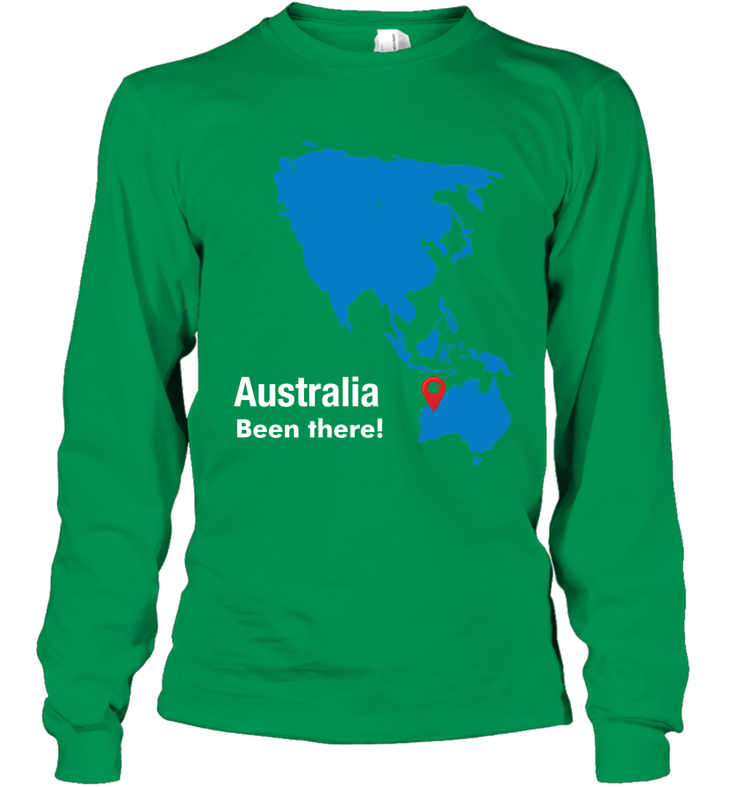 Australia Been There Map Shirt Long Sleeve T-Shirt Long Sleeve T-Shirt Irish Green