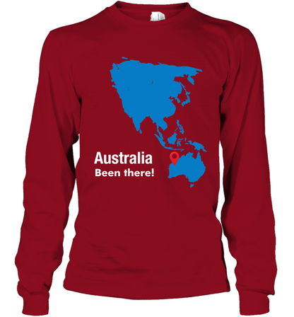 Australia Been There Map Shirt Long Sleeve T-Shirt Long Sleeve T-Shirt Cardinal Red