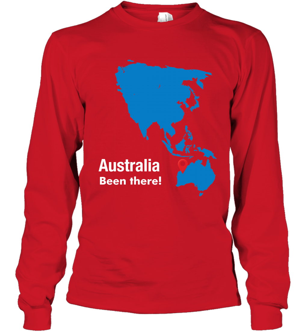 Australia Been There Map Shirt Long Sleeve T-Shirt Long Sleeve T-Shirt Red