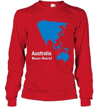 Australia Been There Map Shirt Long Sleeve T-Shirt Long Sleeve T-Shirt Red