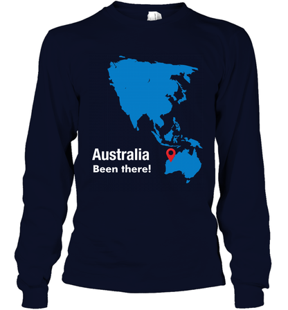 Australia Been There Map Shirt Long Sleeve T-Shirt Long Sleeve T-Shirt Navy
