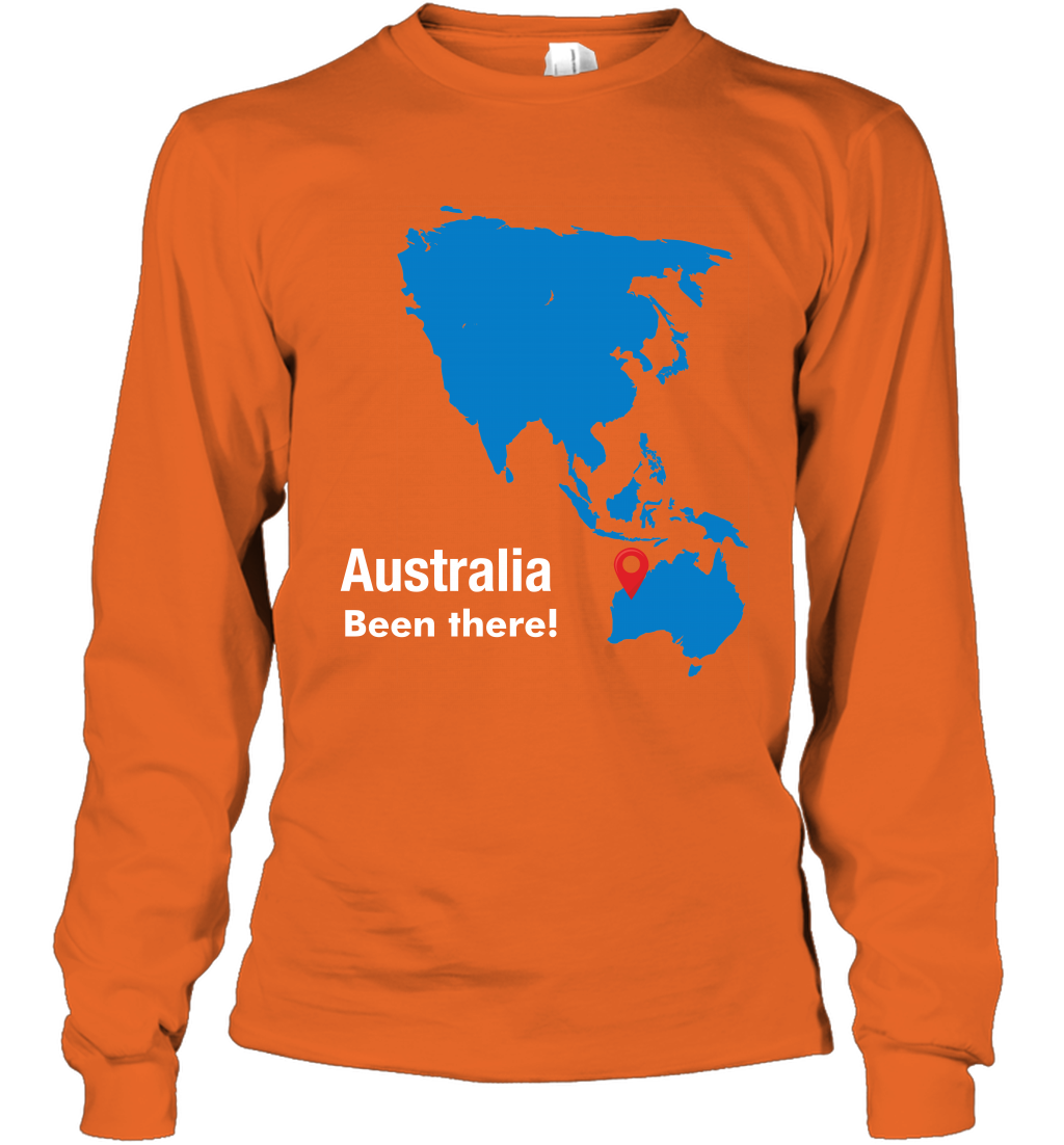 Australia Been There Map Shirt Long Sleeve T-Shirt Long Sleeve T-Shirt Orange