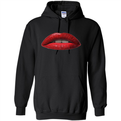 Red Lips T-shirt with Red Lips Art T-shirt Black
