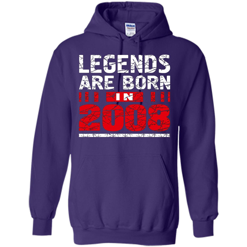 Birthday Gift T-shirt Legends Are Born In 2008 T-shirt Purple