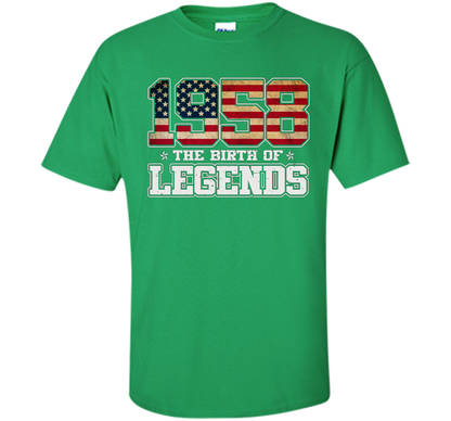 Birthday Gift For 59 Years Old 1958 T Shirt American Flag t-shirt Irish Green