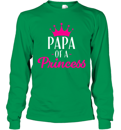 Papa Of A Princess Daddy Father Shirt Long Sleeve T-Shirt Long Sleeve T-Shirt Irish Green