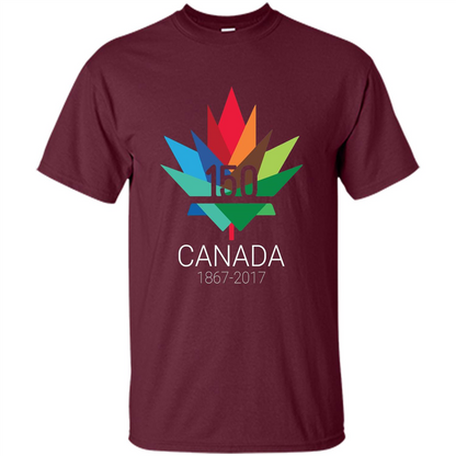 Canada 150 Years - Maple Leaf T-Shirt Maroon