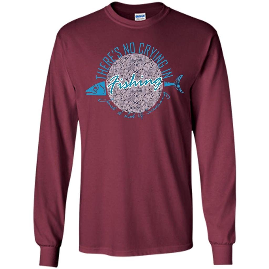 Fishing T-shirt No Crying Fishing Maroon