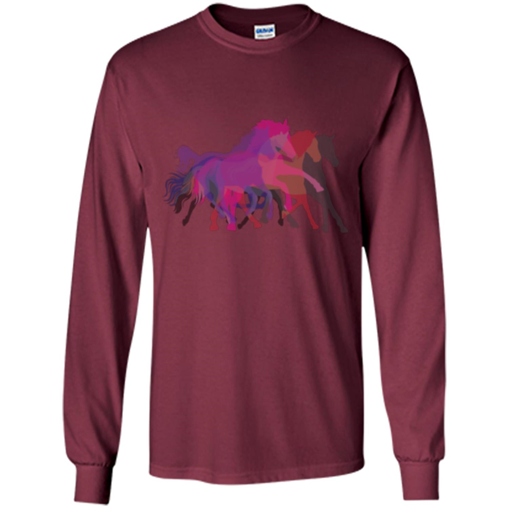 Beautiful Shadow Horses T-shirt Maroon