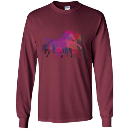Beautiful Shadow Horses T-shirt Maroon
