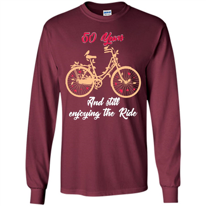 Anniversary T-shirt 50 Years And Still Enjoying The Ride Maroon