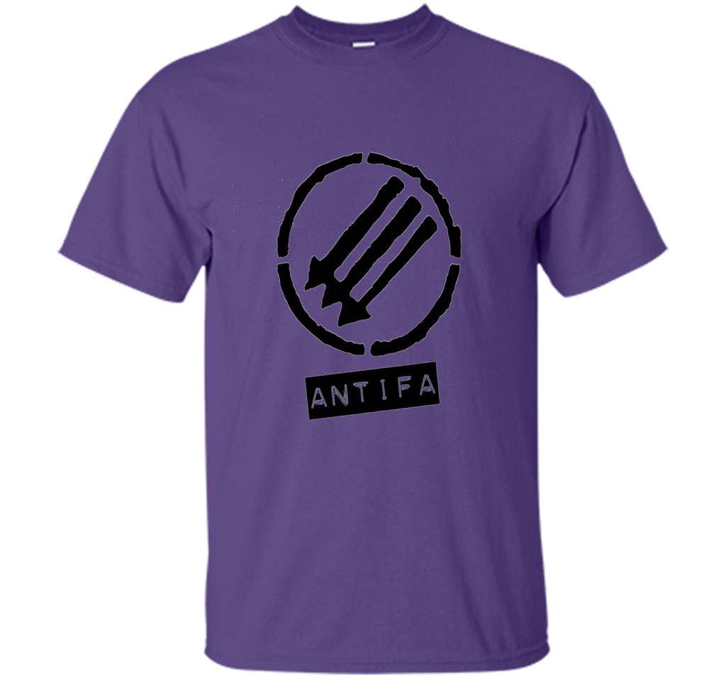 Anti Fascist Antifa Logo T-shirt Purple