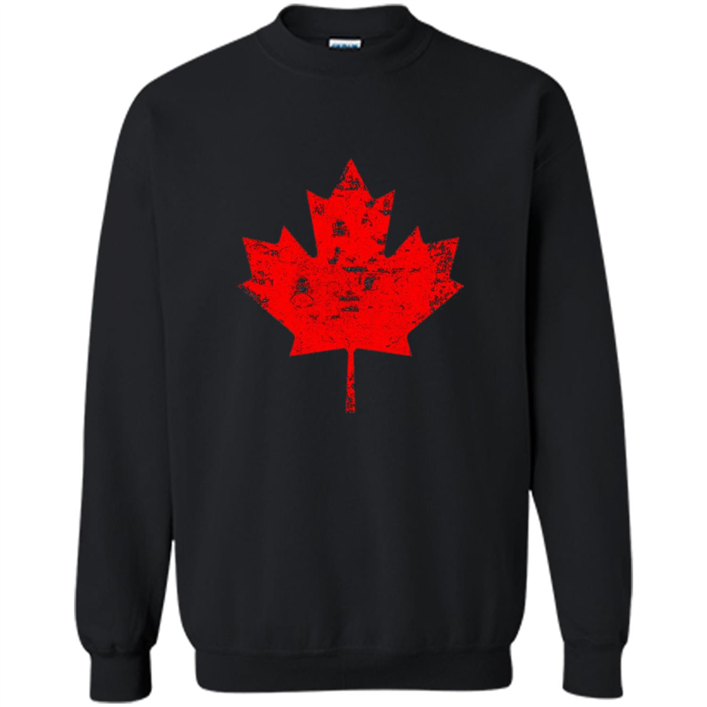 Canada Day T-Shirt. Canada Maple Flag Distressed T-shirt Black