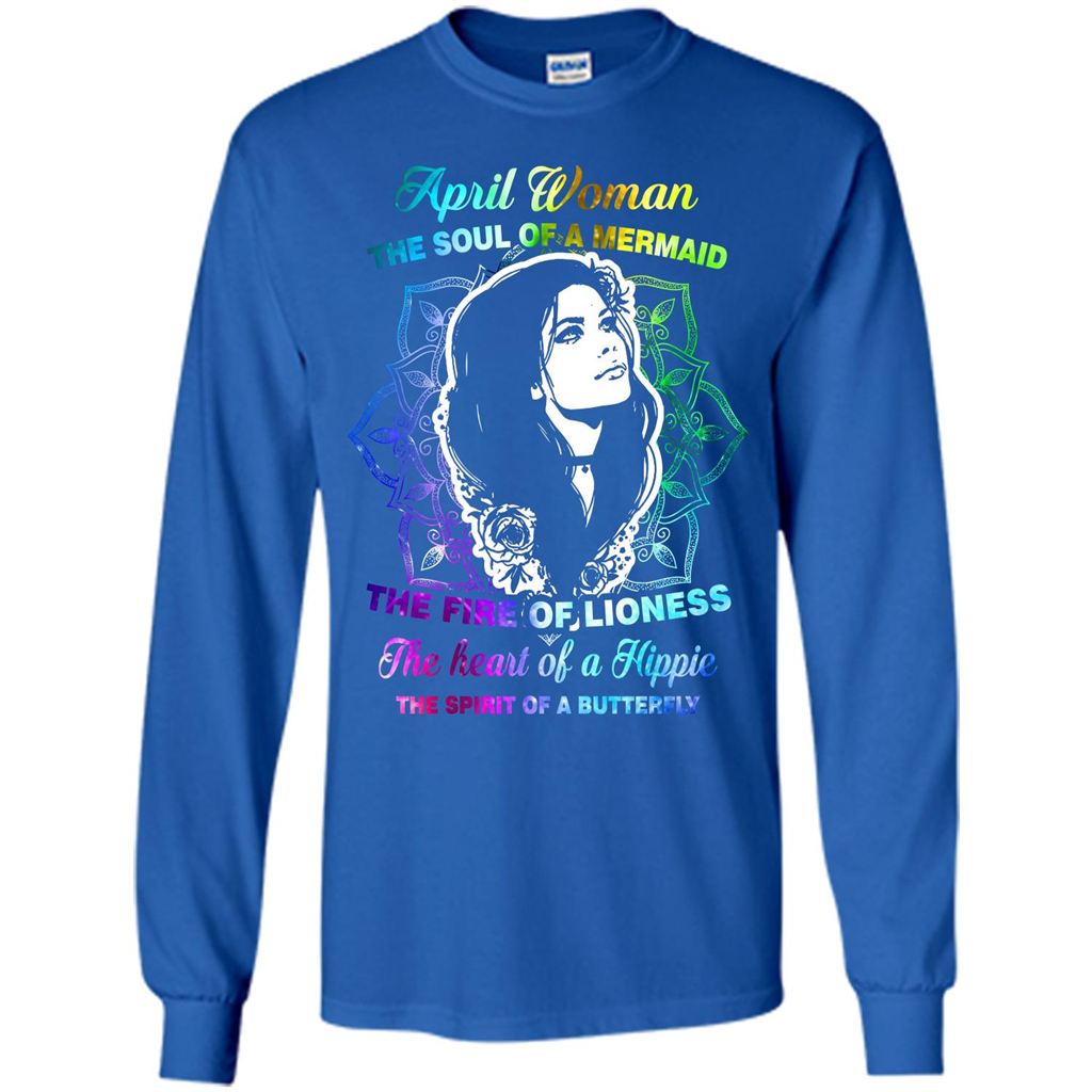 April Woman T-shirt The Heart Of A Hippie Royal