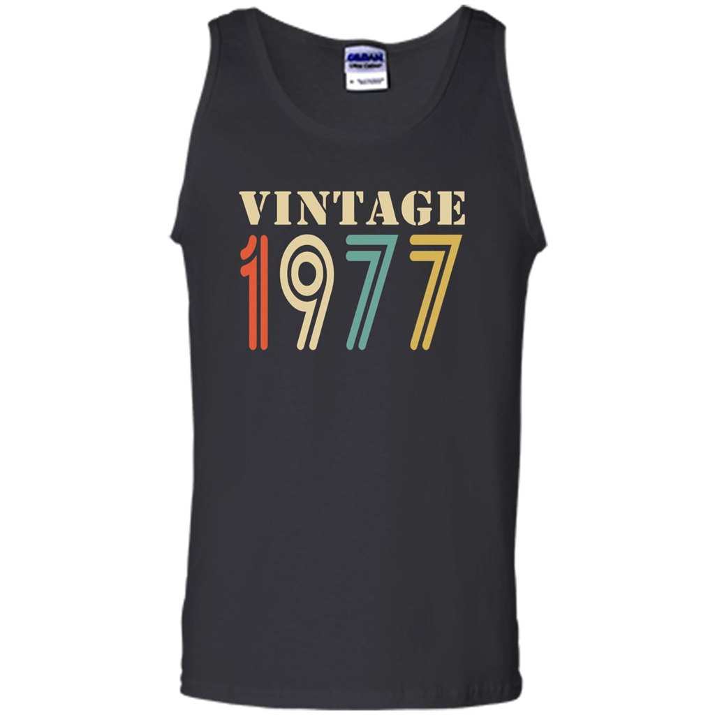 Vintage 1977 Birthday Gift T-shirt Black