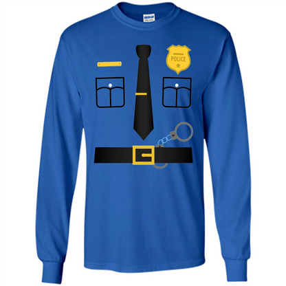 Policeman Costume T-Shirt Halloween Outfit T-shirt Royal