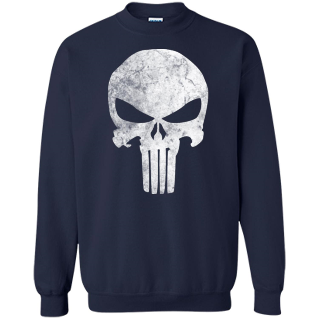 Punisher Skull Grunge T-shirt Navy