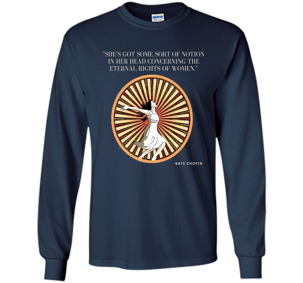 Kate Chopin Eternal Rights of Women Literary T-Shirt shirt Navy