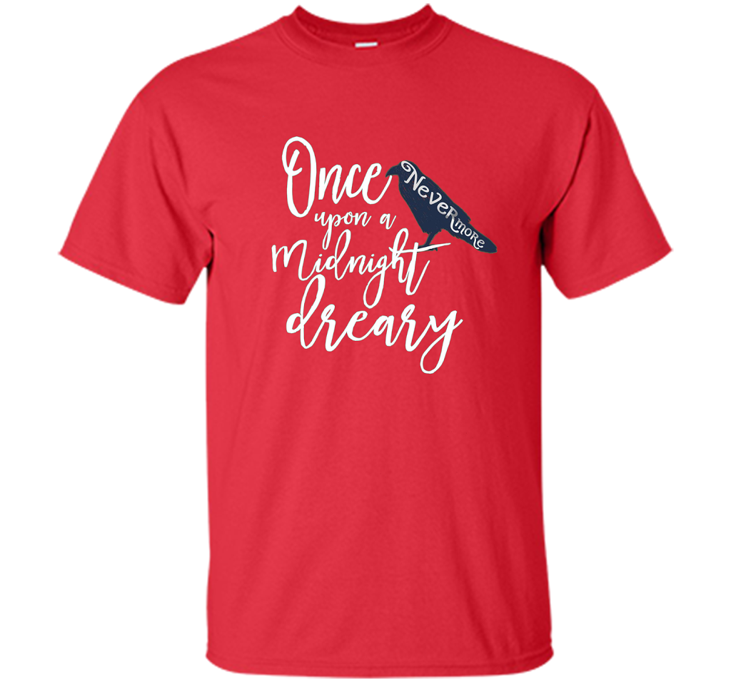 Poe Raven Shirt, Bookworm Shirt Literary Gifts cool shirt Red
