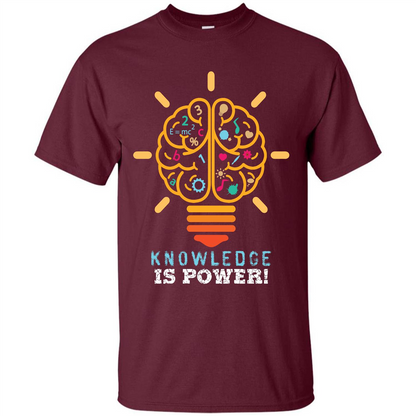 Student T-shirt Knowledge Is Power T-shirt Maroon