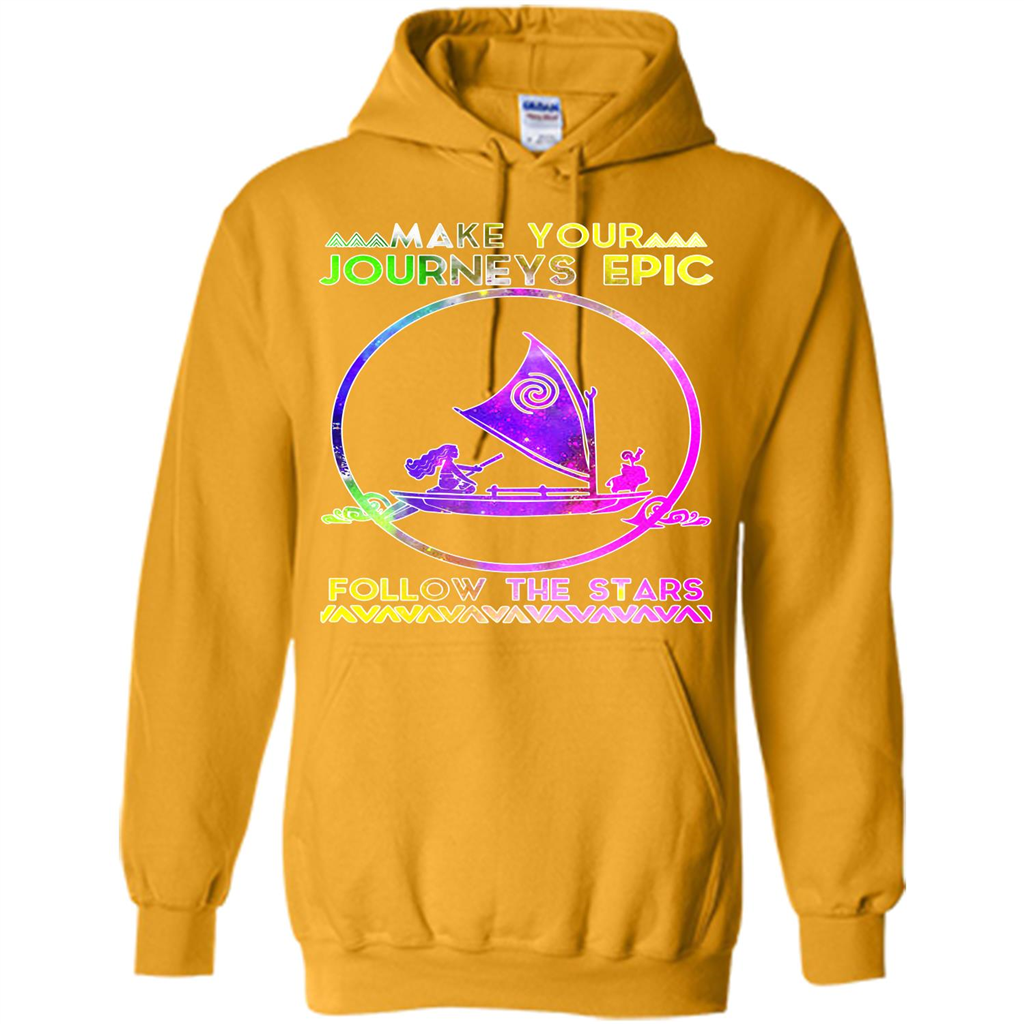 Movie T-shirt Make Your Journeys Epic Follow The Stars Gold