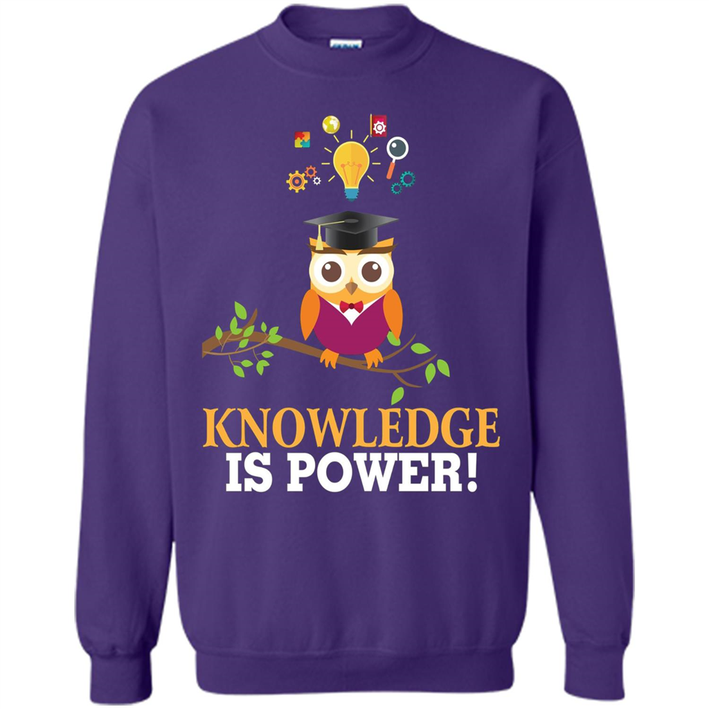 Knowledge is Power T-Shirt Cute Owl Teacher Student T-shirt Orange