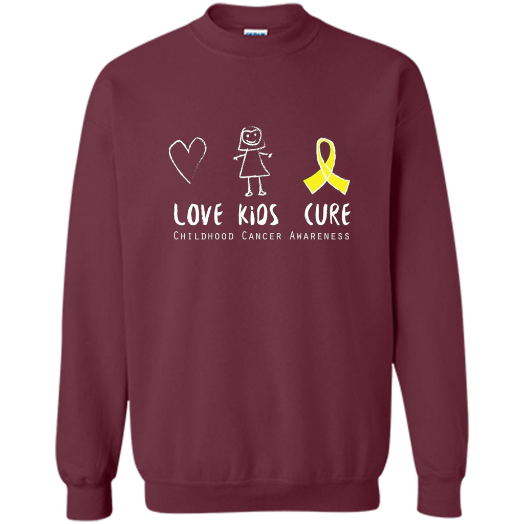 Love Kids Cure Childhood Cancer Awareness T-shirt Maroon
