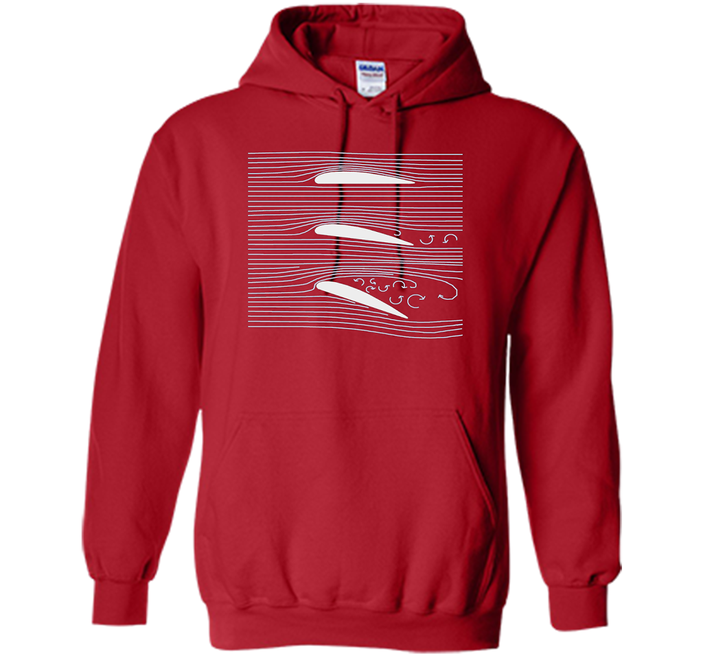 Airplane Wing T-shirt Aerospace Airfoil Stall Diagram Red