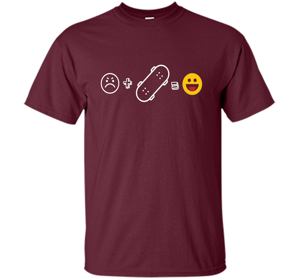 Sad Face But Add Skateboard than very Fun Gift T Shirt shirt Maroon