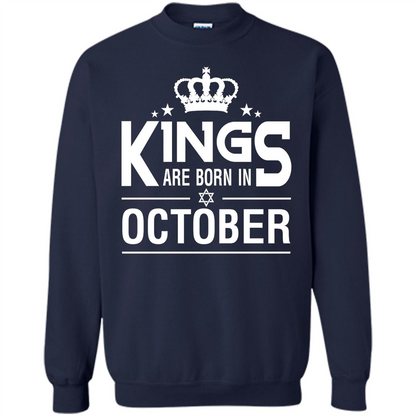 October Birthday T-shirt Kings Are Born In October Navy