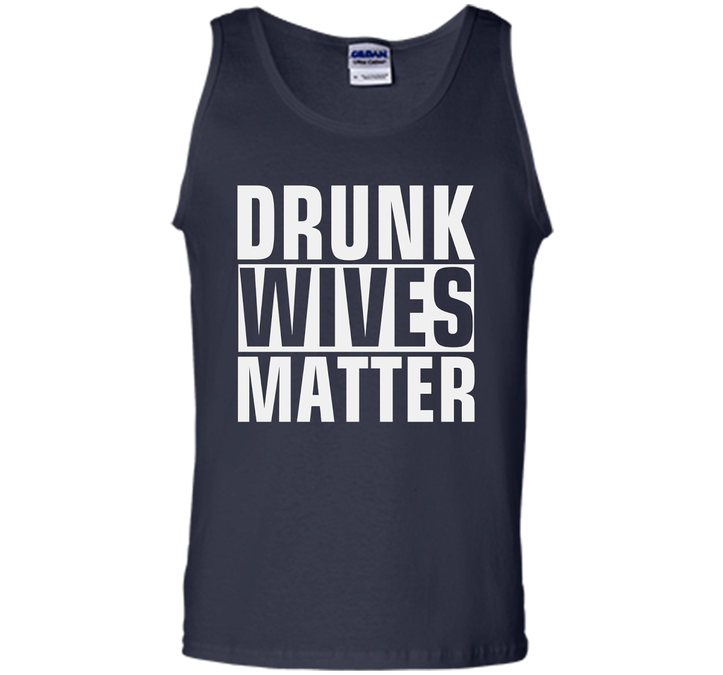 Wife T-shirt Drunk Wives Matter T-shirt Navy