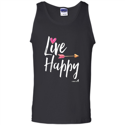 Inspirational Motivational Uplifting T-shirt Live Happy Black
