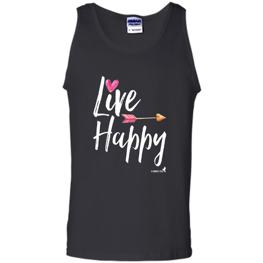 Inspirational Motivational Uplifting T-shirt Live Happy Black