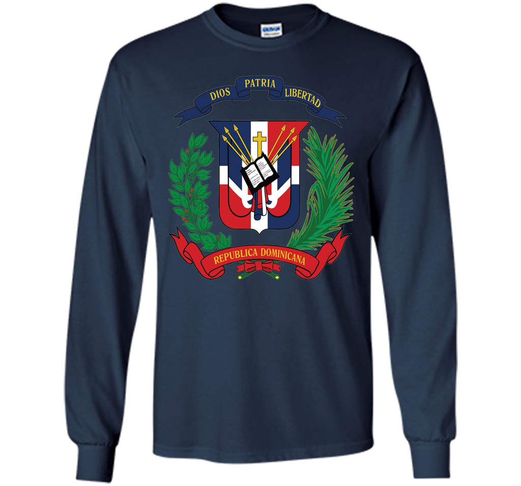 Dominican Republic Coat Of Arms T Shirt National Emblem cool shirt Navy