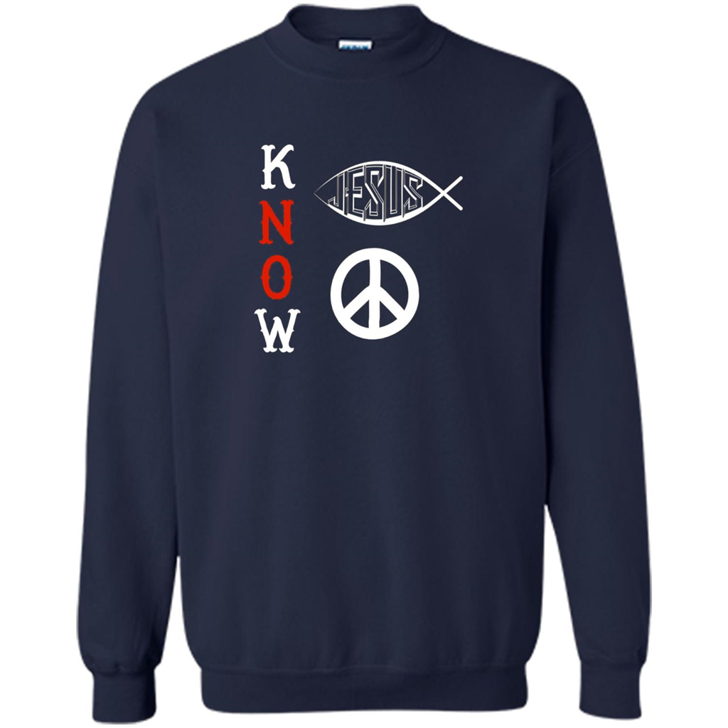 Christian T-shirt Know Jesus Know Peace Navy